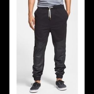 Zanderobe Leather and Cotton Joggers